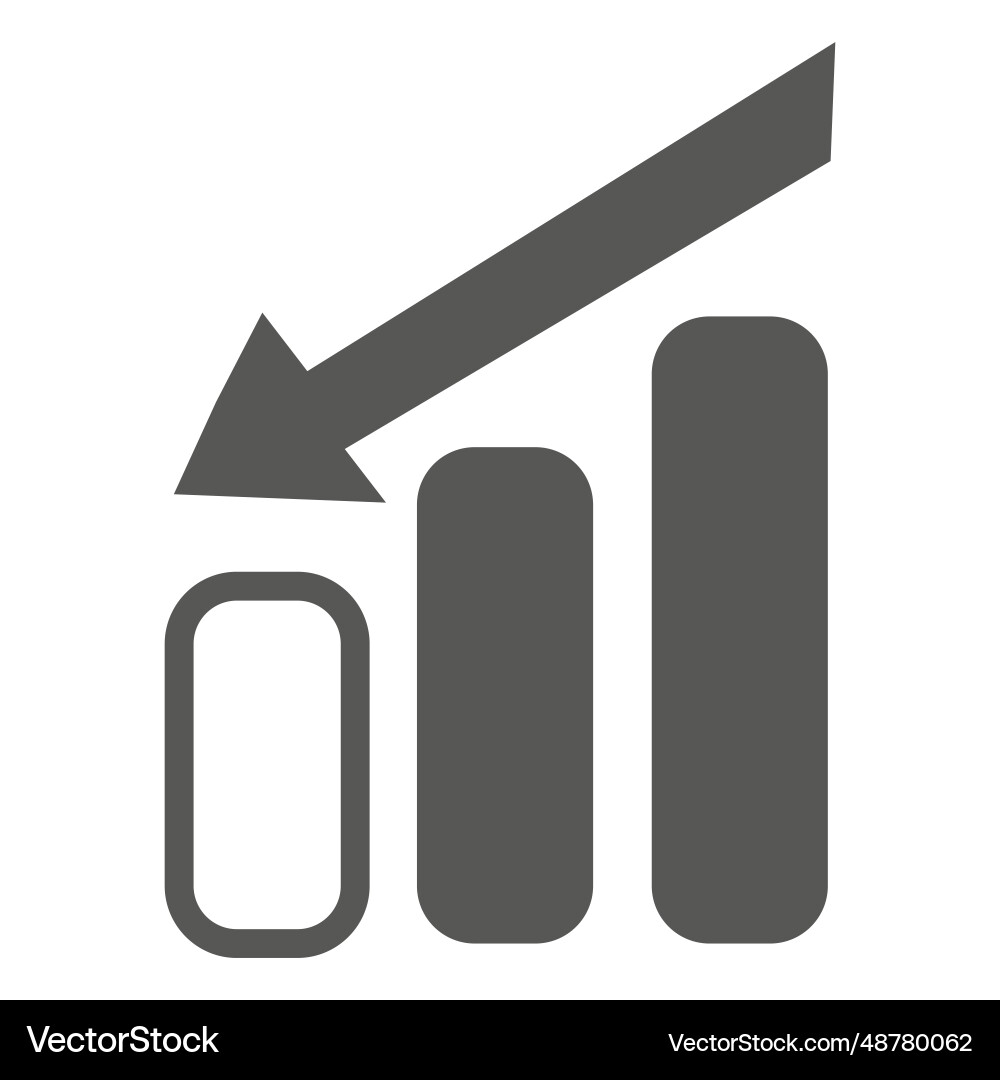 Decreasing graph arrow direction Decreasing graph arrow direction Vector Image