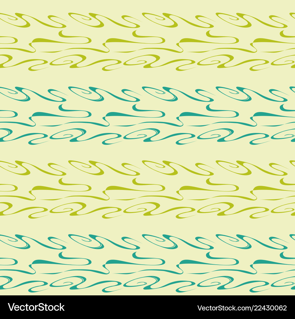 Green pattern with waves and curls Green pattern with waves and curls vector image