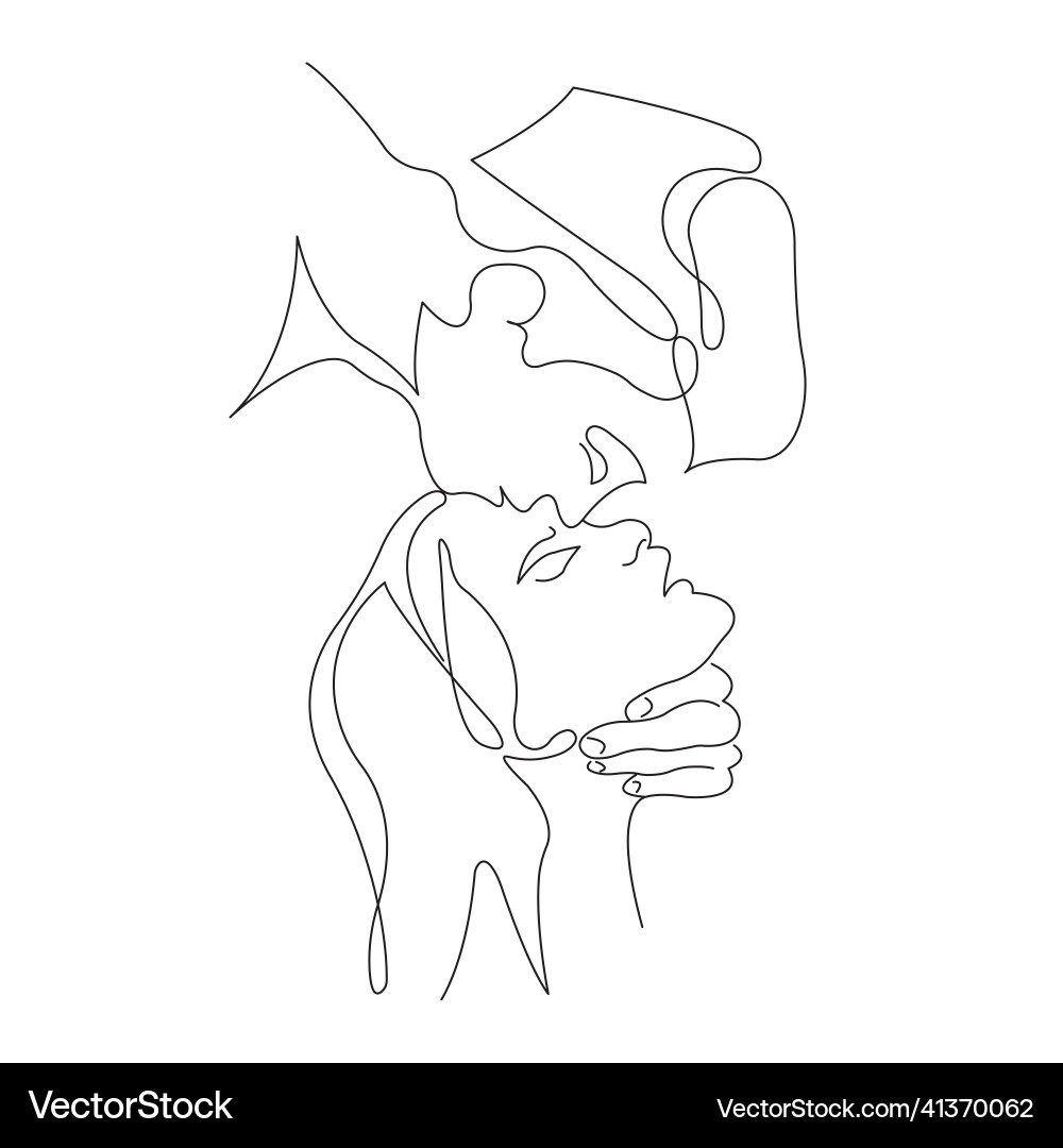 Guy kisses the girl on forehead Guy kisses the girl on forehead vector image