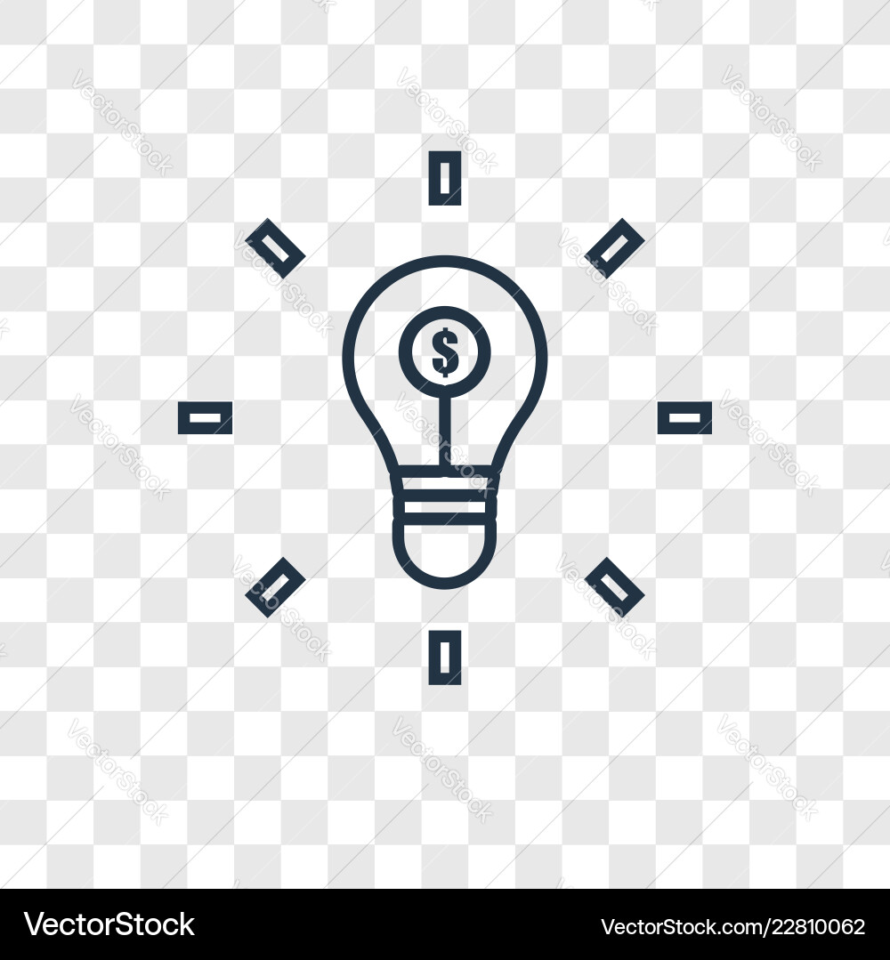 Idea concept linear icon isolated on transparent Idea concept linear icon isolated on transparent vector image