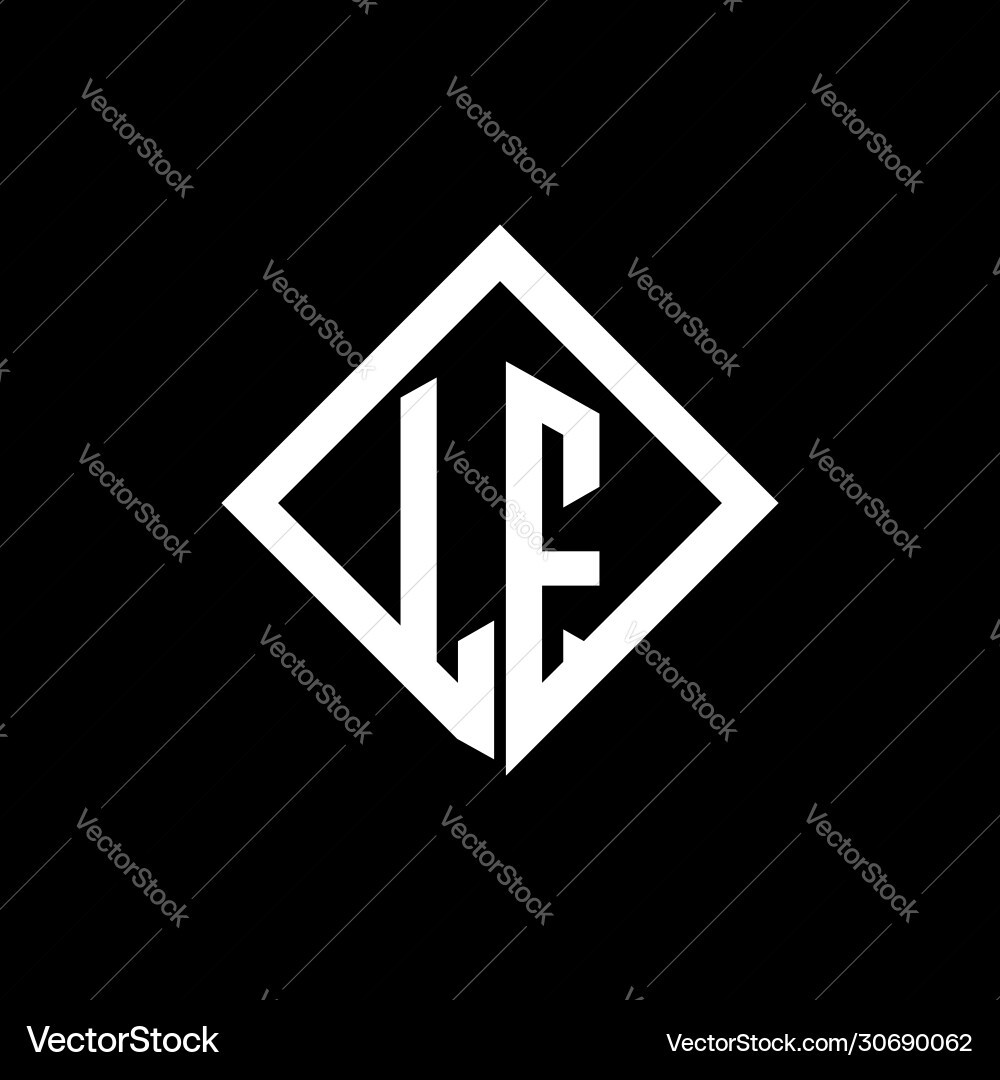 Le logo monogram with square rotate style design Le logo monogram with square rotate style design Vector Image