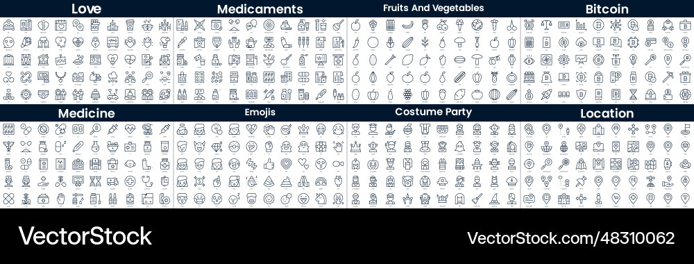 Linear style icons pack in this bundle include vector image