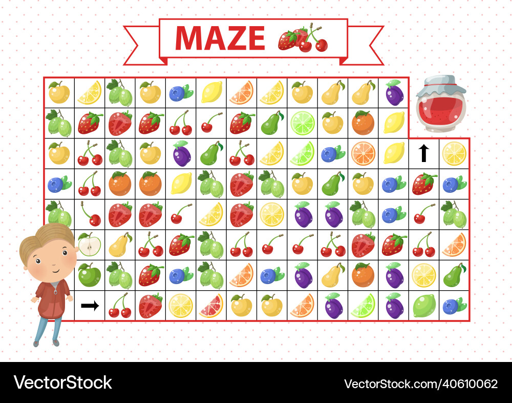Maze game for children find the correct path Vector Image