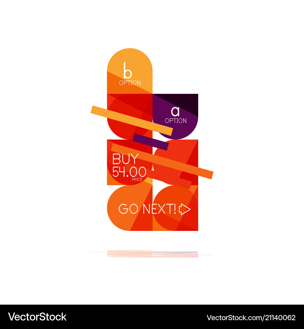 Minimal flat clean abstract option step Minimal flat clean abstract option step vector image