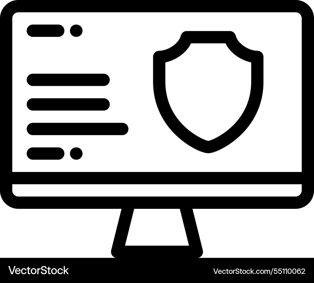 Monitor icon thin linear style design isolated Monitor icon thin linear style design isolated vector image