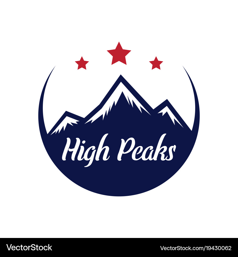 Mountain logotype with hill peaks minimal retro Vector Image