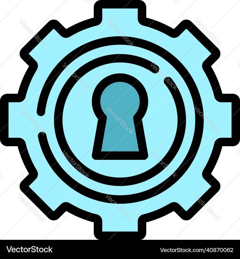 Problem lock icon color outline Vector Image
