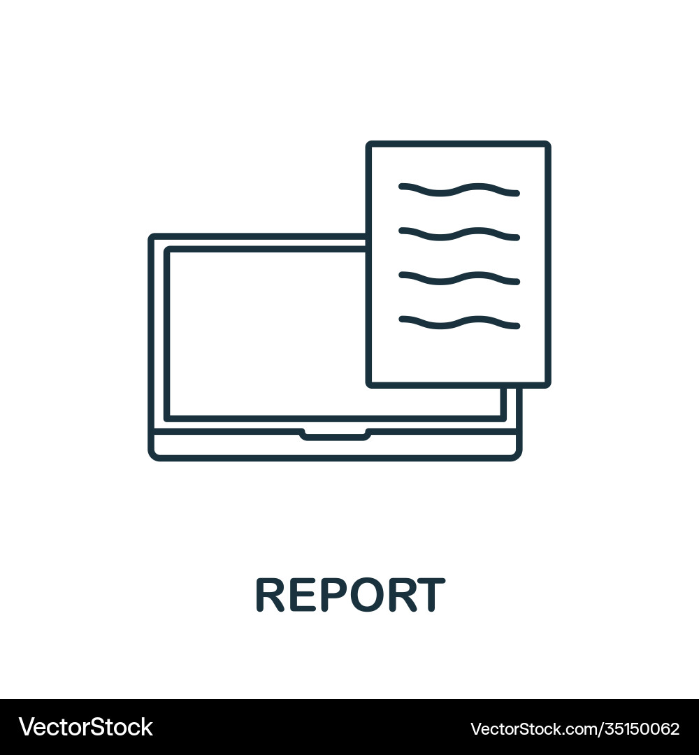 Report icon line style element from community Vector Image