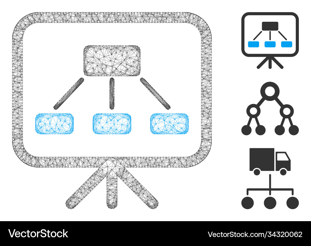 Scheme demonstration screen polygonal web Scheme demonstration screen polygonal web vector image