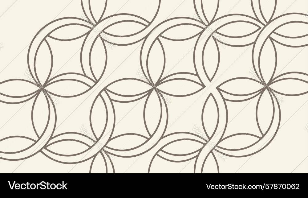 Seamless interlocking circles pattern elegant vector image