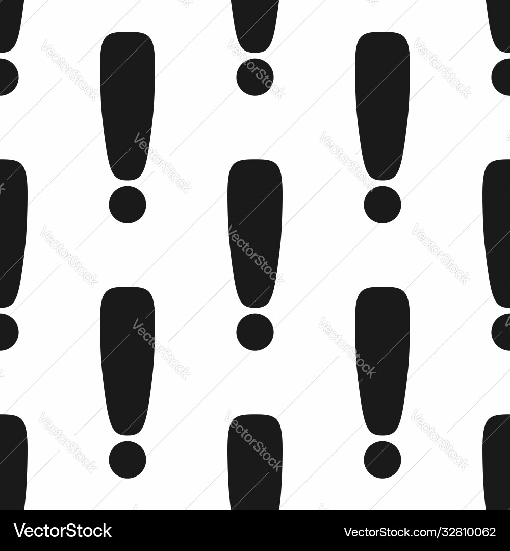 Seamless pattern with repeated exclamation marks Vector Image