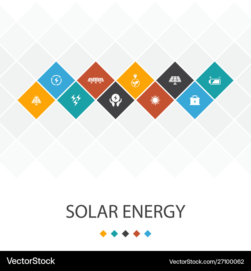 Solar Energy Icons - UI Template Royalty Free Vector Image