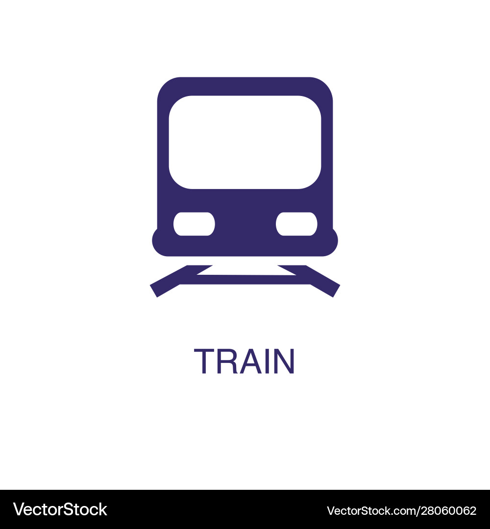 Train element in flat simple style on white vector image