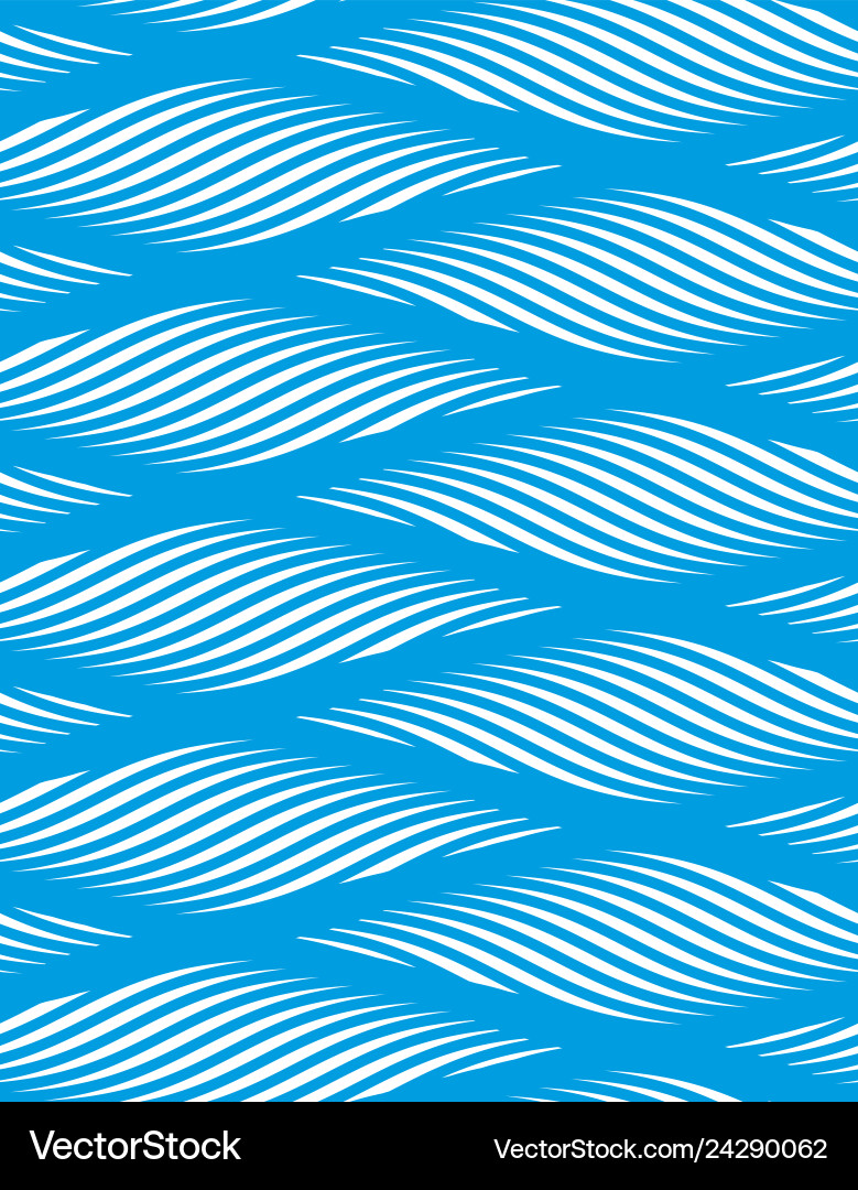 Water waves seamless pattern curve lines abstract Vector Image