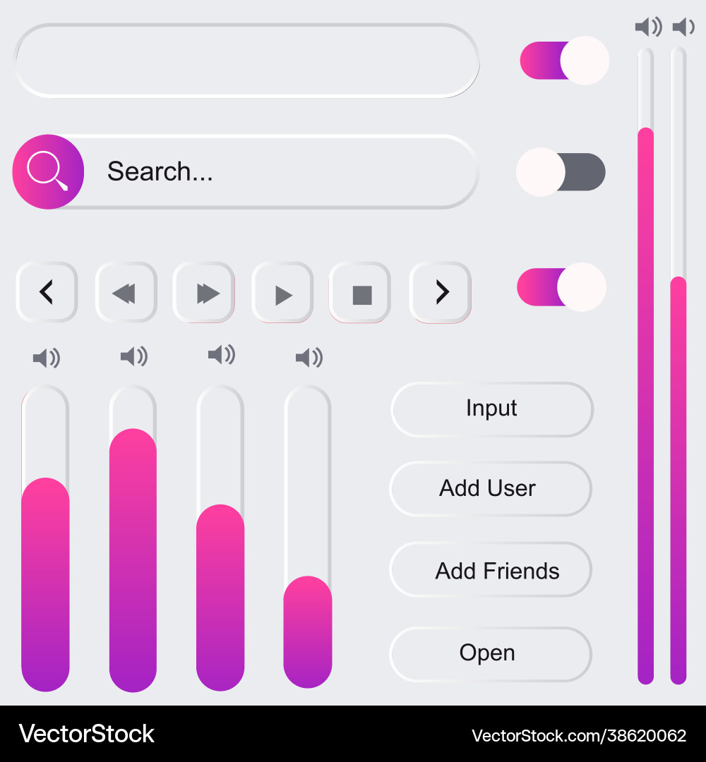 White web ui design elemente setzen ein minimalist White web ui design elemente setzen ein minimalist vektorbild