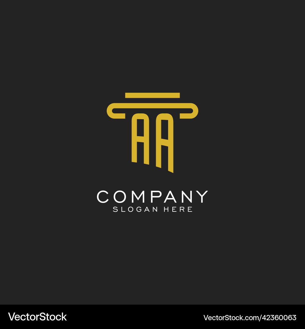 Aa initial logo with simple pillar style design Vector Image