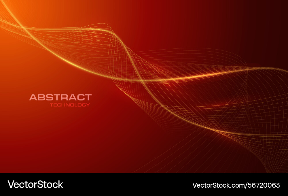 Abstract technology red light wave curve design Abstract technology red light wave curve design vector image