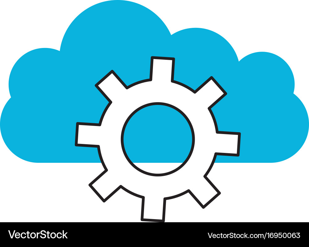 Cloud computing with gears vector image