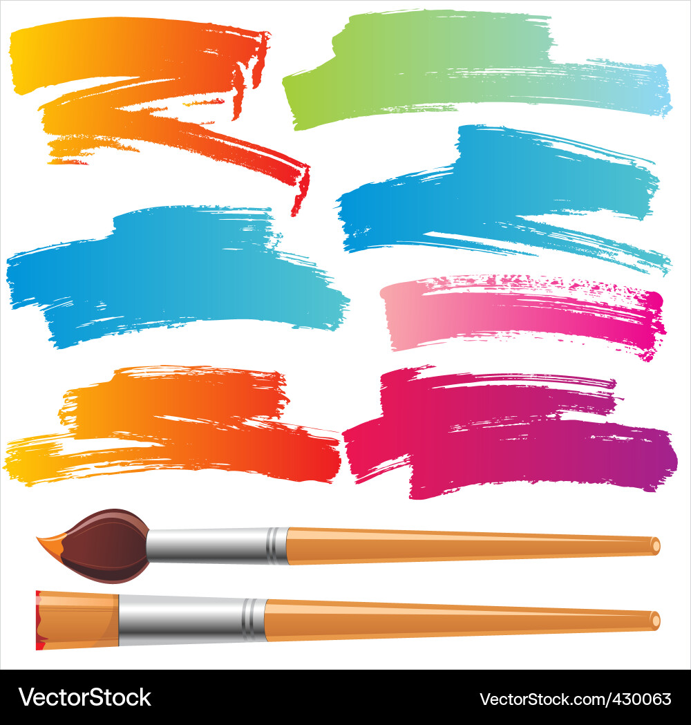 Colorful Paint Brushes Vector Image