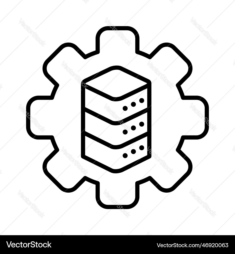Data storage system automation outline icon Vector Image