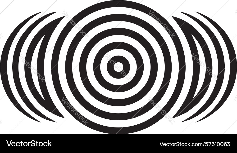 Dynamic wavy concentric circles pattern abstract vector image