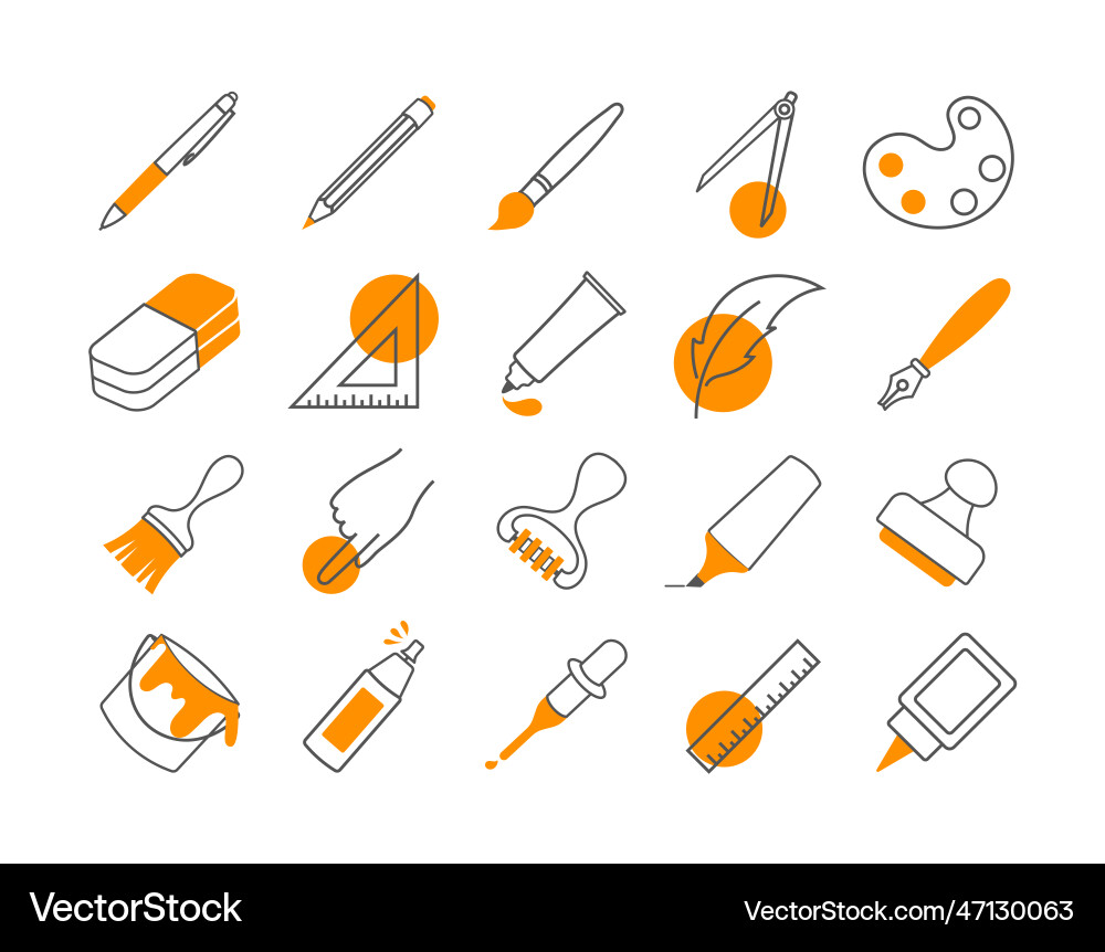 Farbzeichnung Werkzeuge Icons Set Farbzeichnung Werkzeuge Icons Set vektorbild