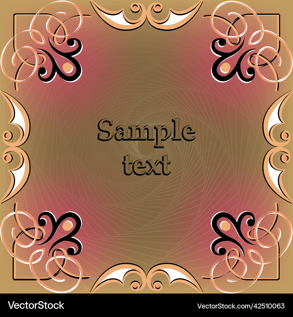 Frame for text with a pattern in arabic asian vector image