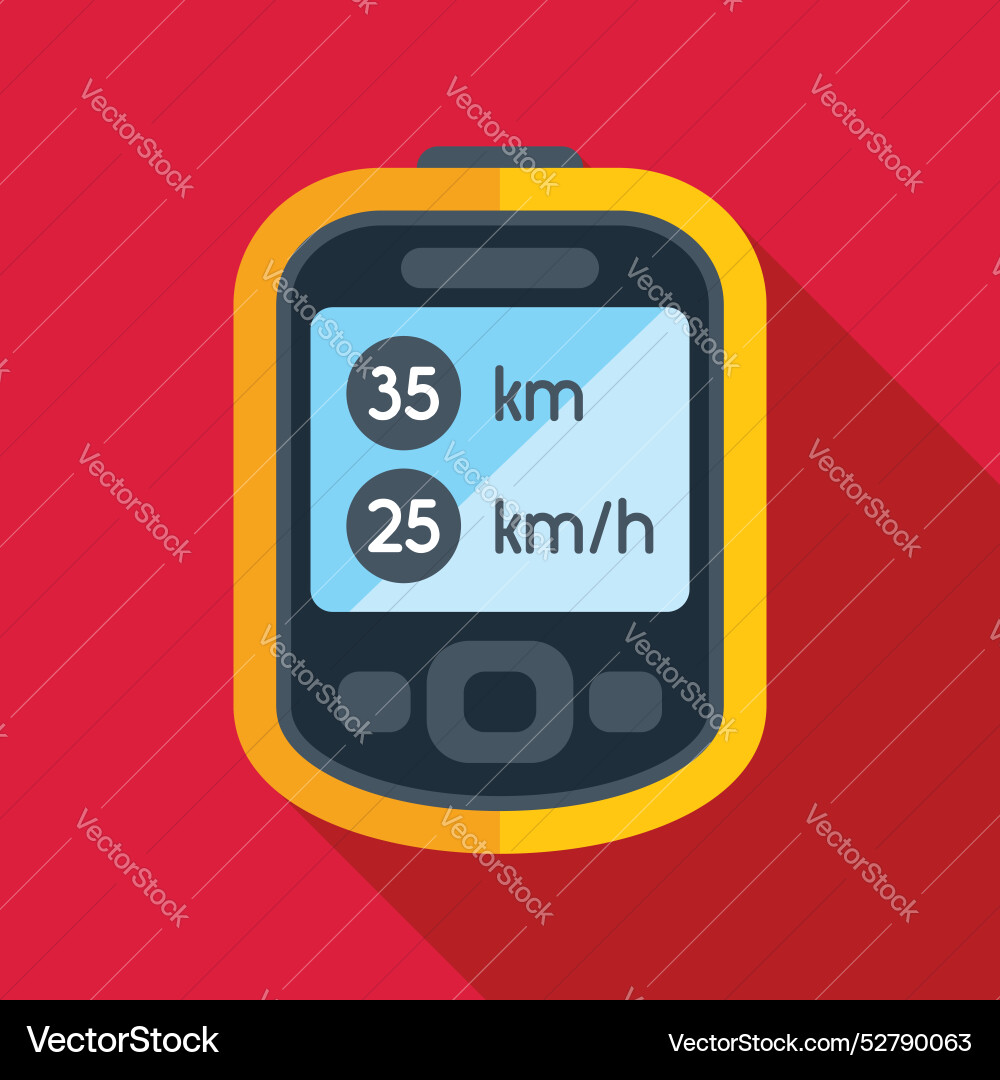 Gps navigation device showing distance and speed Gps navigation device showing distance and speed vector image