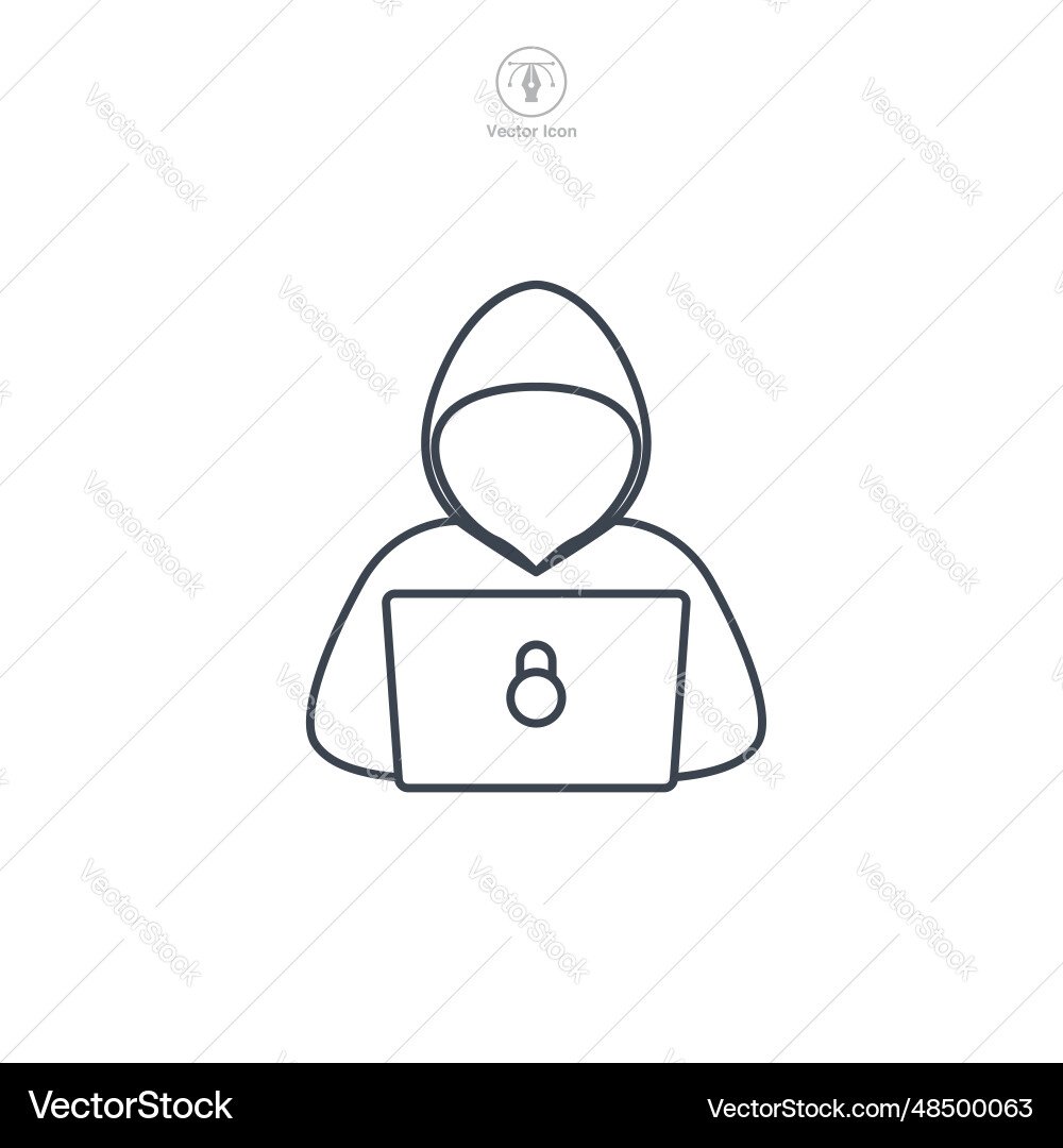 Hacker icon symbol isolated on white background Hacker icon symbol isolated on white background vector image