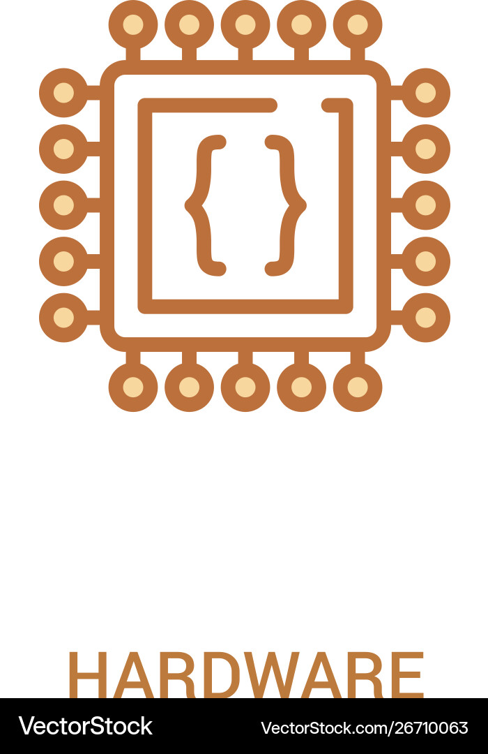 Hardware concept 2 colored icon simple line Hardware concept 2 colored icon simple line vector image