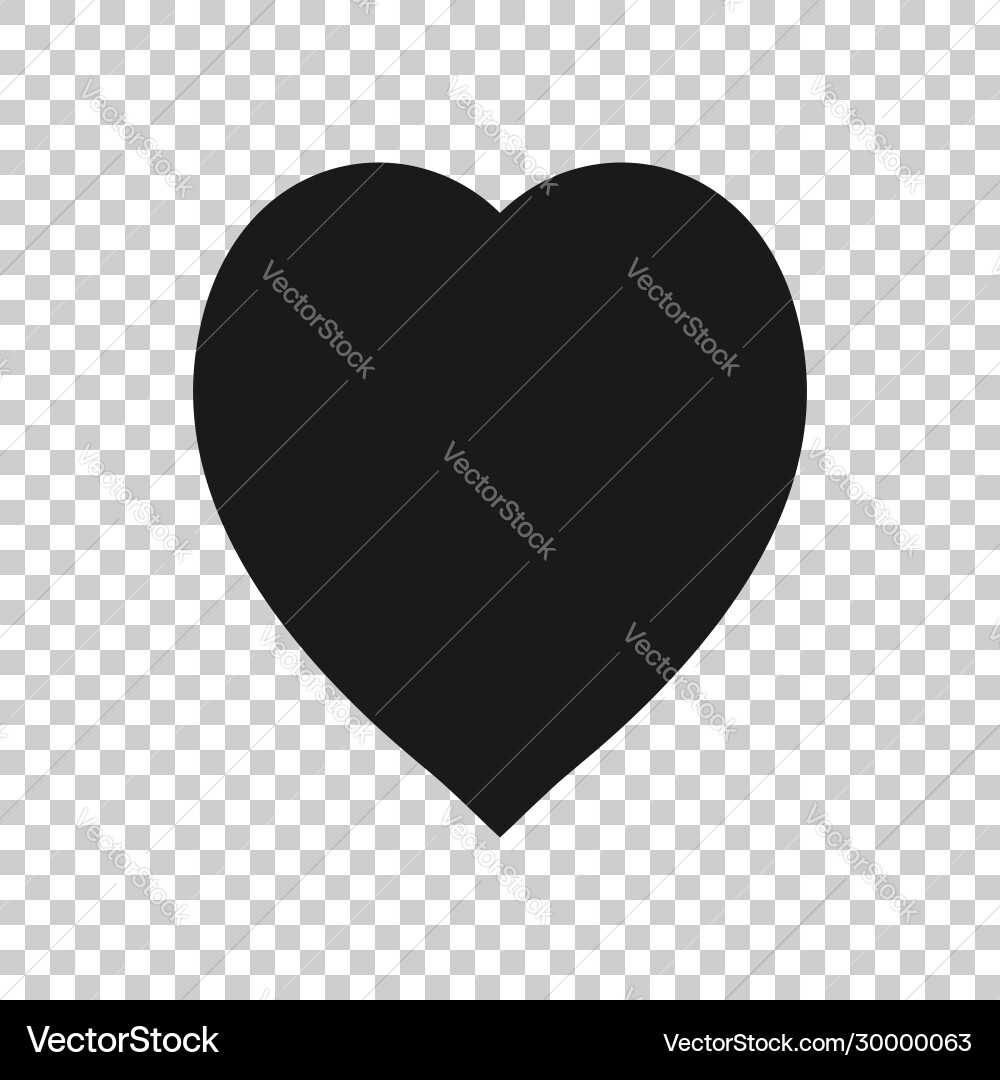Heart icon in flat style love on white isolated Heart icon in flat style love on white isolated vector image