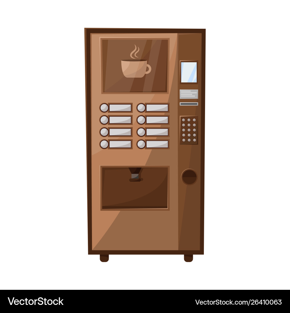 Isolated object automat and vending sign vector image