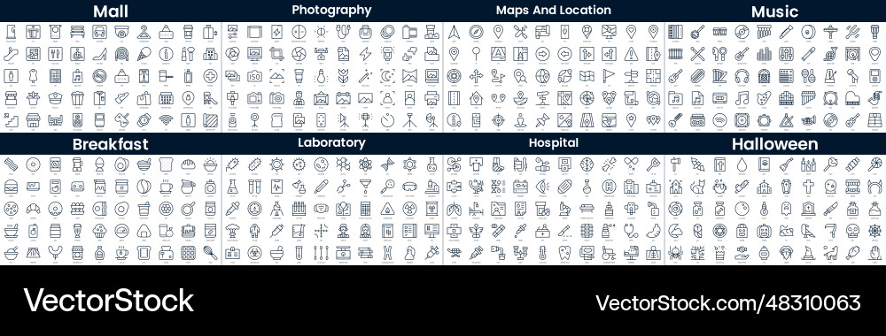 Linear style icons pack in this bundle include Linear style icons pack in this bundle include vector image