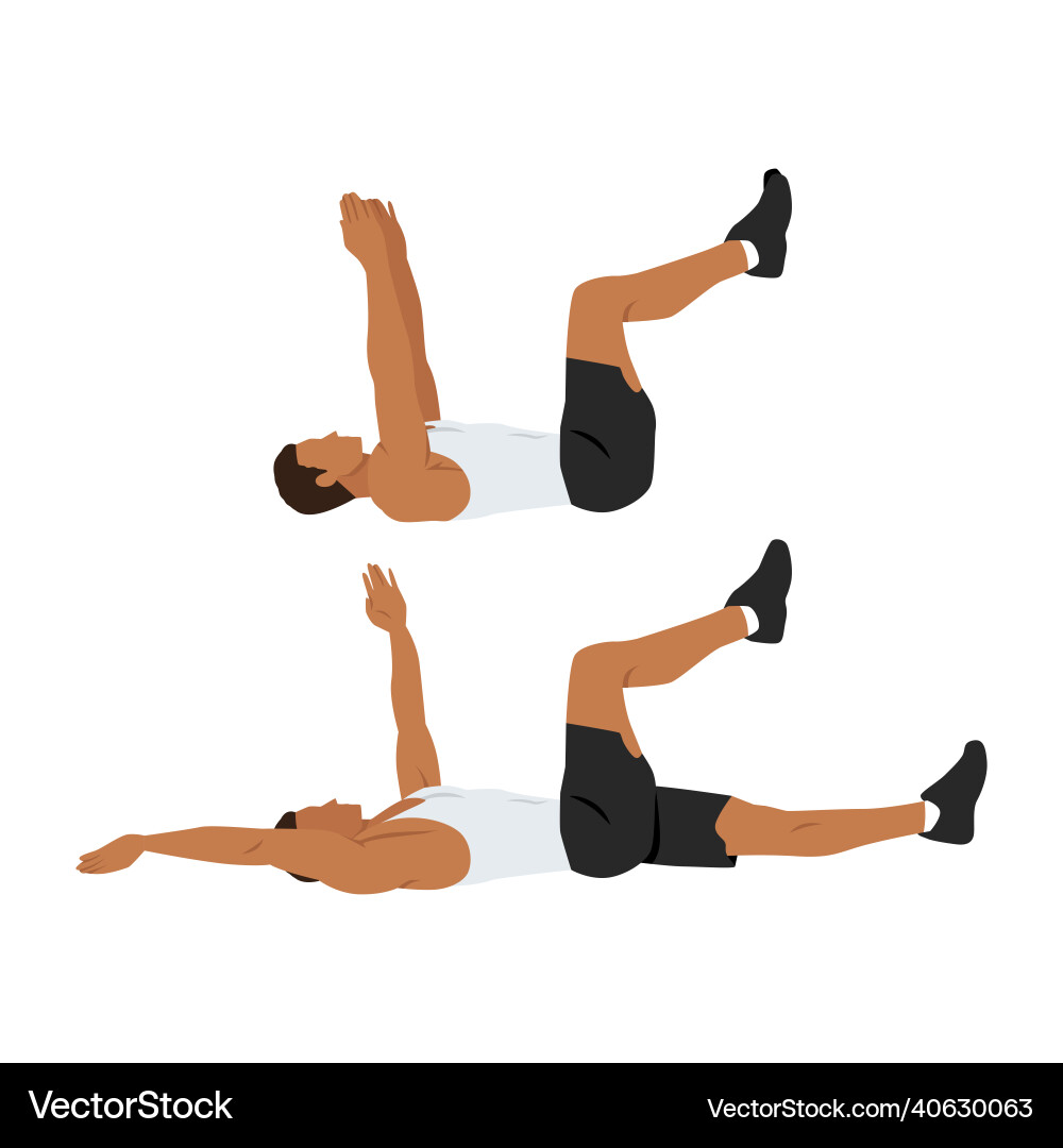 Man Performing Dead Bug Exercise Vector Image