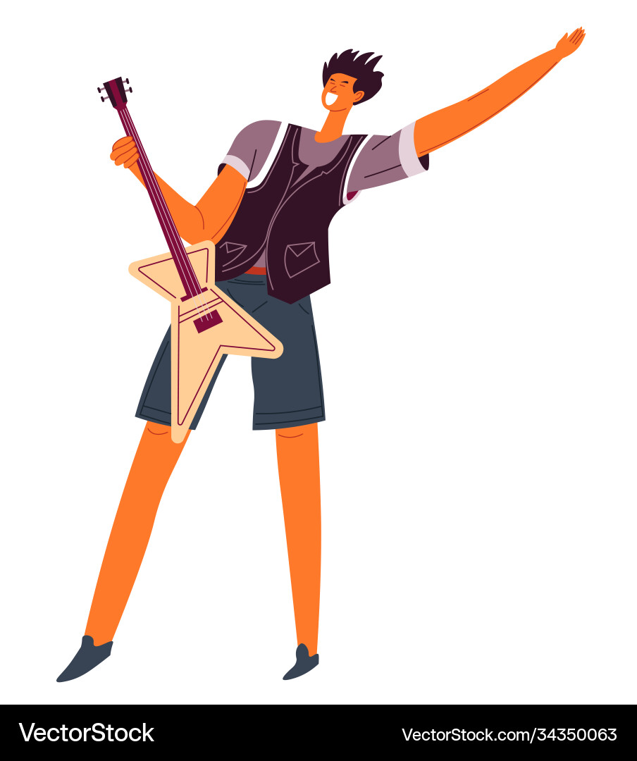 Musical spielen E-Gitarre Profi Musical spielen E-Gitarre Profi vektorbild