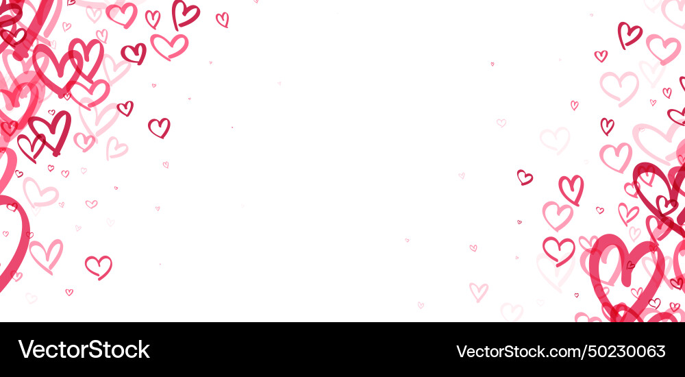 Panoramic view with a whimsical array of hearts Panoramic view with a whimsical array of hearts Vector Image