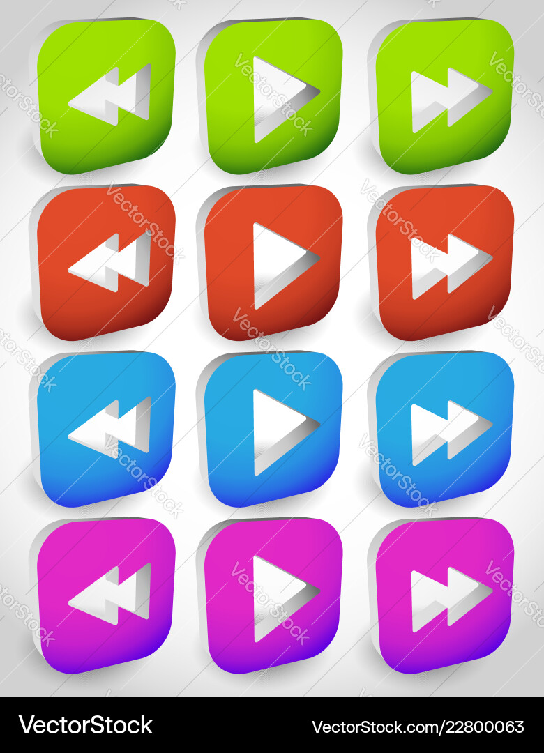 Rewind play fast forward navigation buttons Rewind play fast forward navigation buttons Vector Image