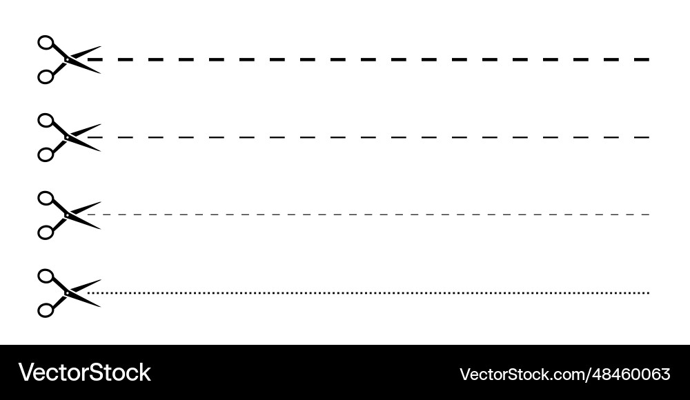 Scissors cut lines or icons Scissors cut lines or icons vector image