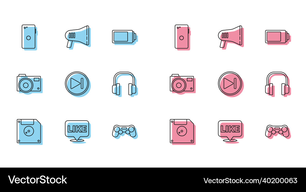 Set line floppy disk for computer data storage Set line floppy disk for computer data storage vector image