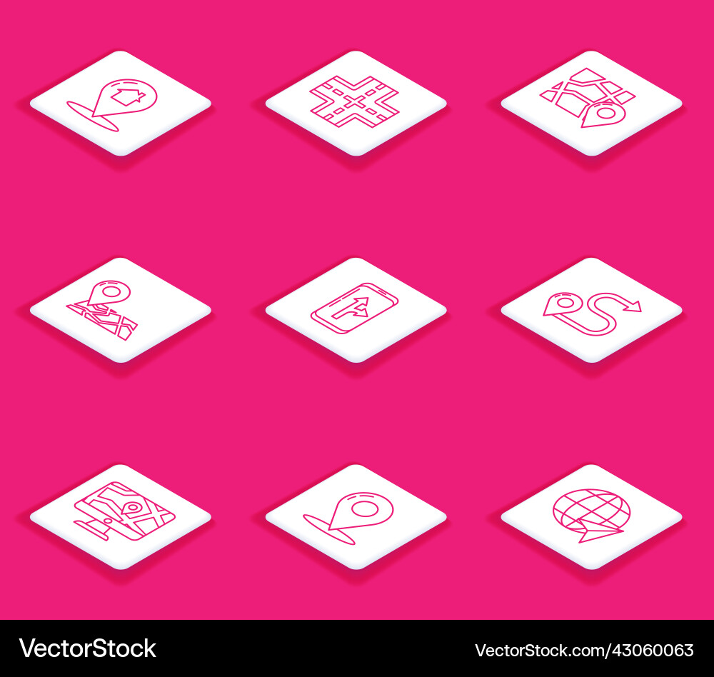 Set line map pointer with house road traffic sign Set line map pointer with house road traffic sign vector image