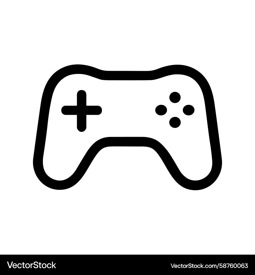 Simple Gamepad Outline Vector Image