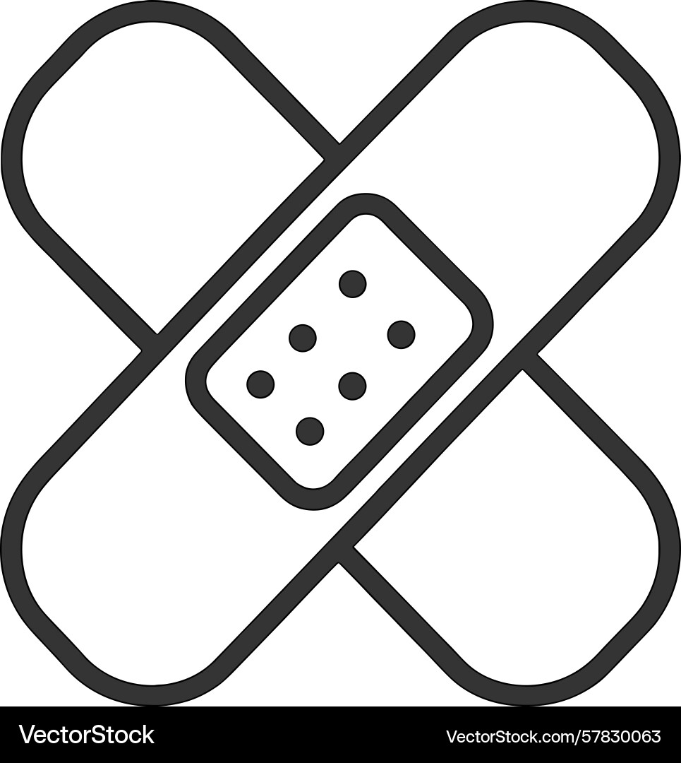 Simple of a bandage placed in cross Vector Image
