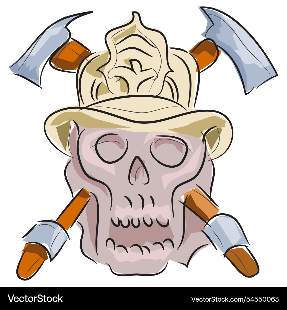Skull icon firefighter sign and badge Skull icon firefighter sign and badge vector image