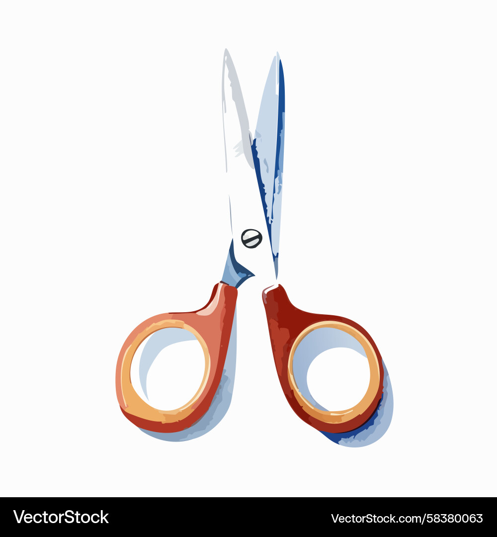 Stylized Open Scissors Vector Image