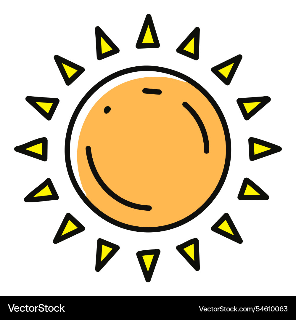 Sun icon outline of for web design Vector Image