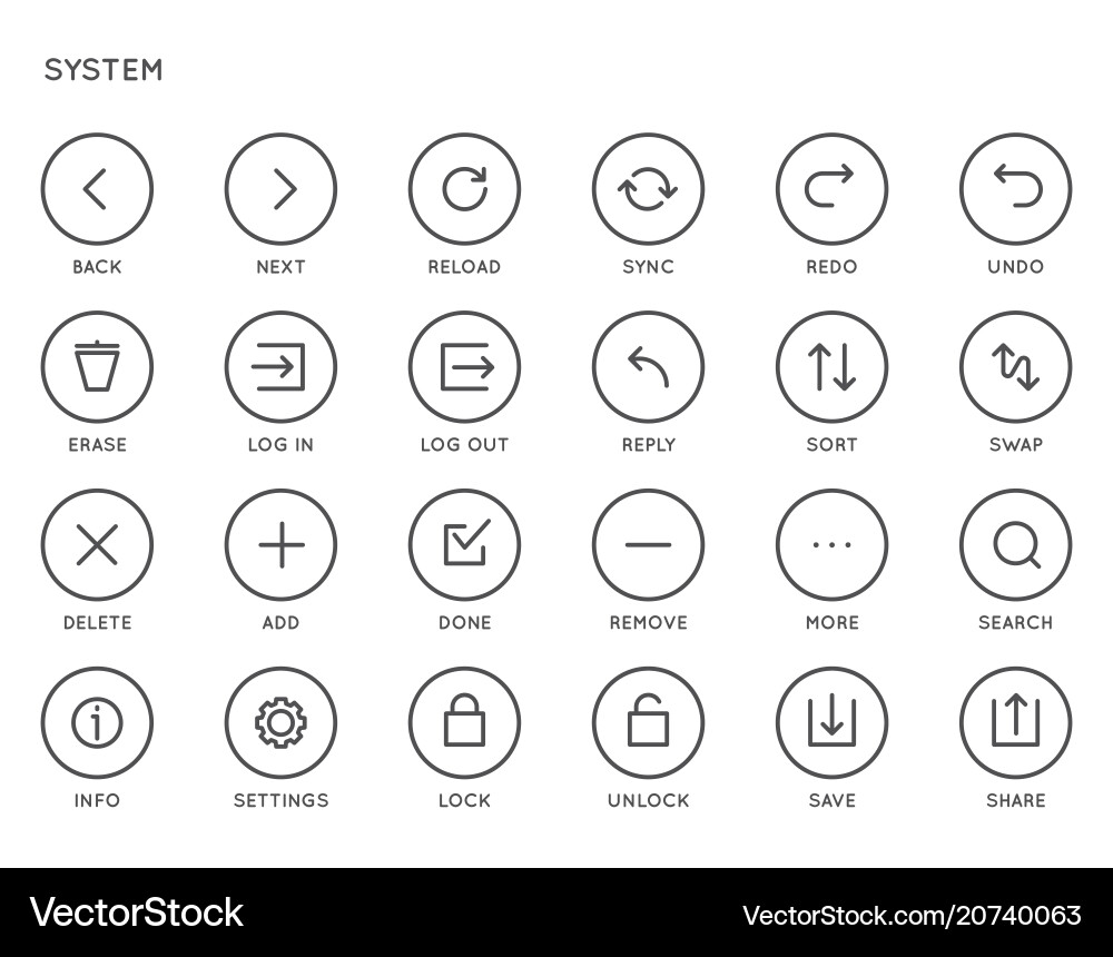 System UI Icon Set - Minimal & Modern vector image