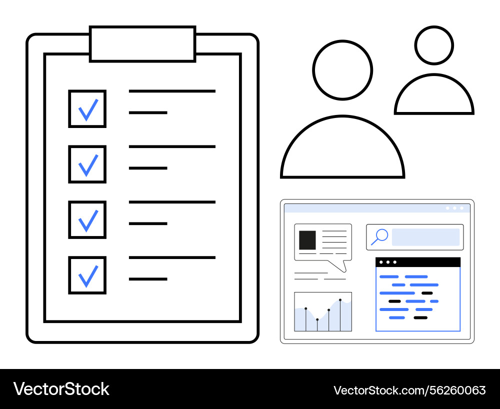Task planning with checklist team collaboration Task planning with checklist team collaboration vector image