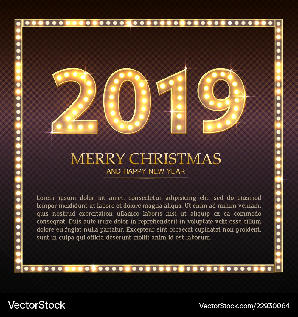 2019 count numbers for greeting card merry vector image
