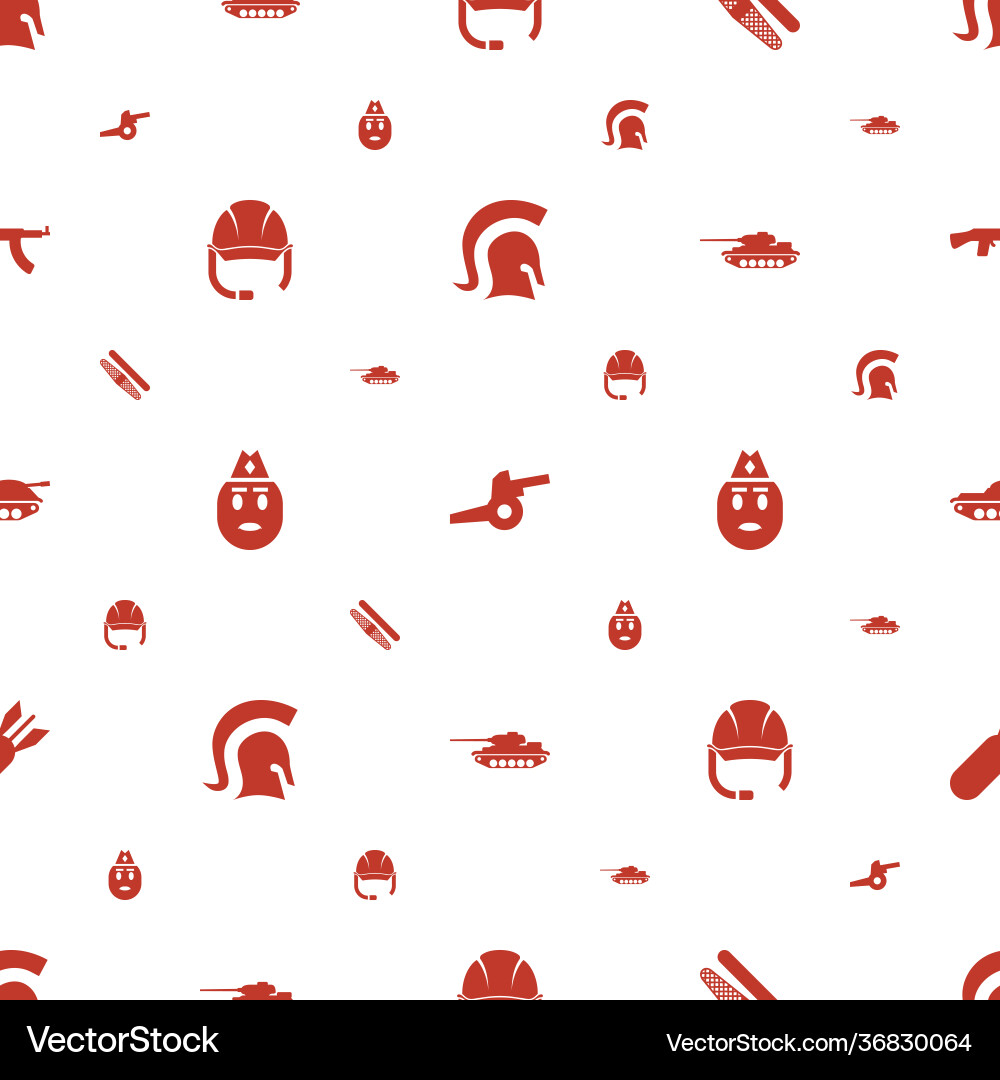 Army icons pattern seamless white background vector image