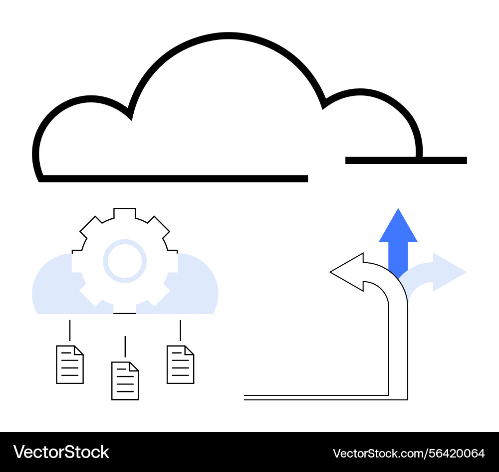 Cloud system automation connecting files Cloud system automation connecting files vector image